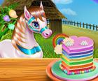Pony Kochen Regenbogen-Kuchen
