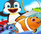 Fisch-Spiele für Kinder | Schleppnetz Pinguin Spiele