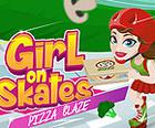 溜冰鞋上的女孩：比萨狂热-餐厅游戏