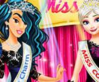 Princesses at Miss College Pageant: Dress Up Game