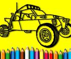 Rally avtomobil BTS üçün boyama kitabı