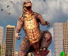 Monster Dinosaur Krigsstien Byen Angreb