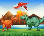 Farverige Dinosaurer Match 3