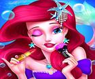 Meerjungfrau Prinzessin Make-up-Mädchen Modesalon