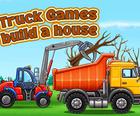 Sunkvežimių žaidimai-statyti namą