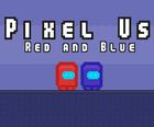 Pixel nos vermelho e azul