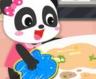 La Vie de Nettoyage de Bébé Panda