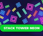 Неоновая башня Стека: Сохраняйте Баланс блоков
