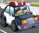 警察の車のジグソーパズルゲーム