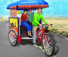सार्वजनिक Tricycle रिक्शा ड्राइभिङ