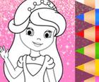 Princess Coloring Glitter-Juego de arte