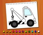 Libro da colorare: Camion escavatore