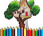 Casa sull'albero Libro da colorare