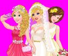 Selfie ślubne Barbie z księżniczkami