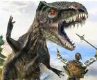 Dinozaur de vânătoare Dino atac Jigsaw 