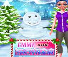 Эмма и снеговик в Рождество