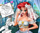 Livro de colorir para Ariel Mermaid