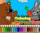 Coloring หมีและนกระต่าย