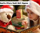 圣诞老人故事书女孩拼图