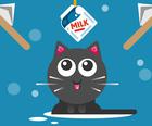 החתול שותה חלב