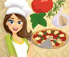 Pizza Margherita-Emma ile yemek pişirme