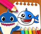 Книжка за оцветяване за малки акули