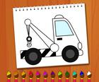 Caminhões Da Máquina Escavadora Do Livro Para Colorir