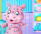 Baby Hippo Bath Time-Soins pour animaux de compagnie