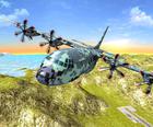 Zrak vojni zrakoplov poziv na simulatoru leta 3D