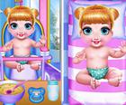 Prinzessin neugeborene Zwillinge Babypflege