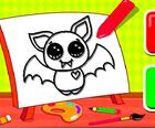 Einfache Kinder Färbung Fledermaus