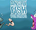 Angry Peixes Para Colorir