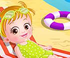Dítě Hazel na Pláži