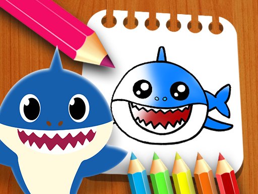 ゲーム Baby Shark Coloring Book ·赤ちゃんサメの塗り絵 オンラインゲームをプレイ - FreeGamesBoom