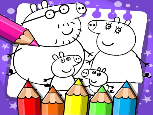 ゲーム Peppa Pig Coloring Book ·ペッパピッグ塗り絵 オンラインゲームをプレイ - FreeGamesBoom
